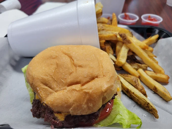 Burger and hand-cut fries
